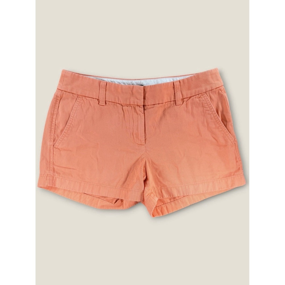 J. Crew Coral Chino Broken In Shorts Sz‎ 6 100% Cotton